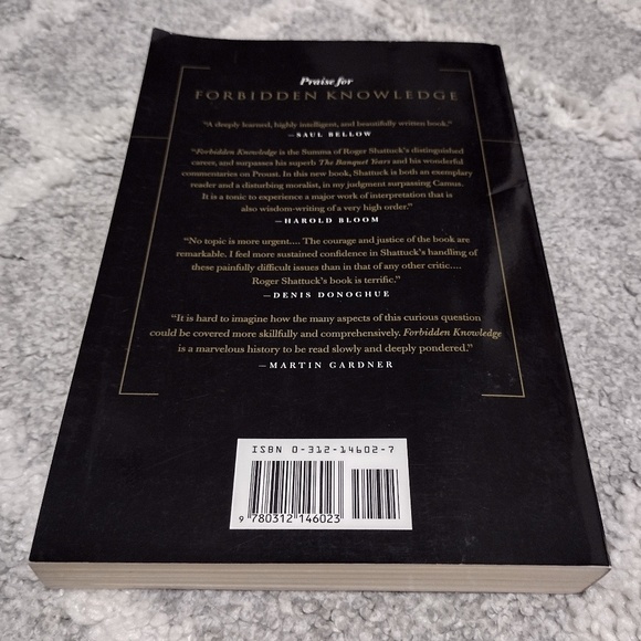 Forbidden Knowledge by Roger Shattuck (1996 Paperback) Excellent Condition - Picture 4 of 4